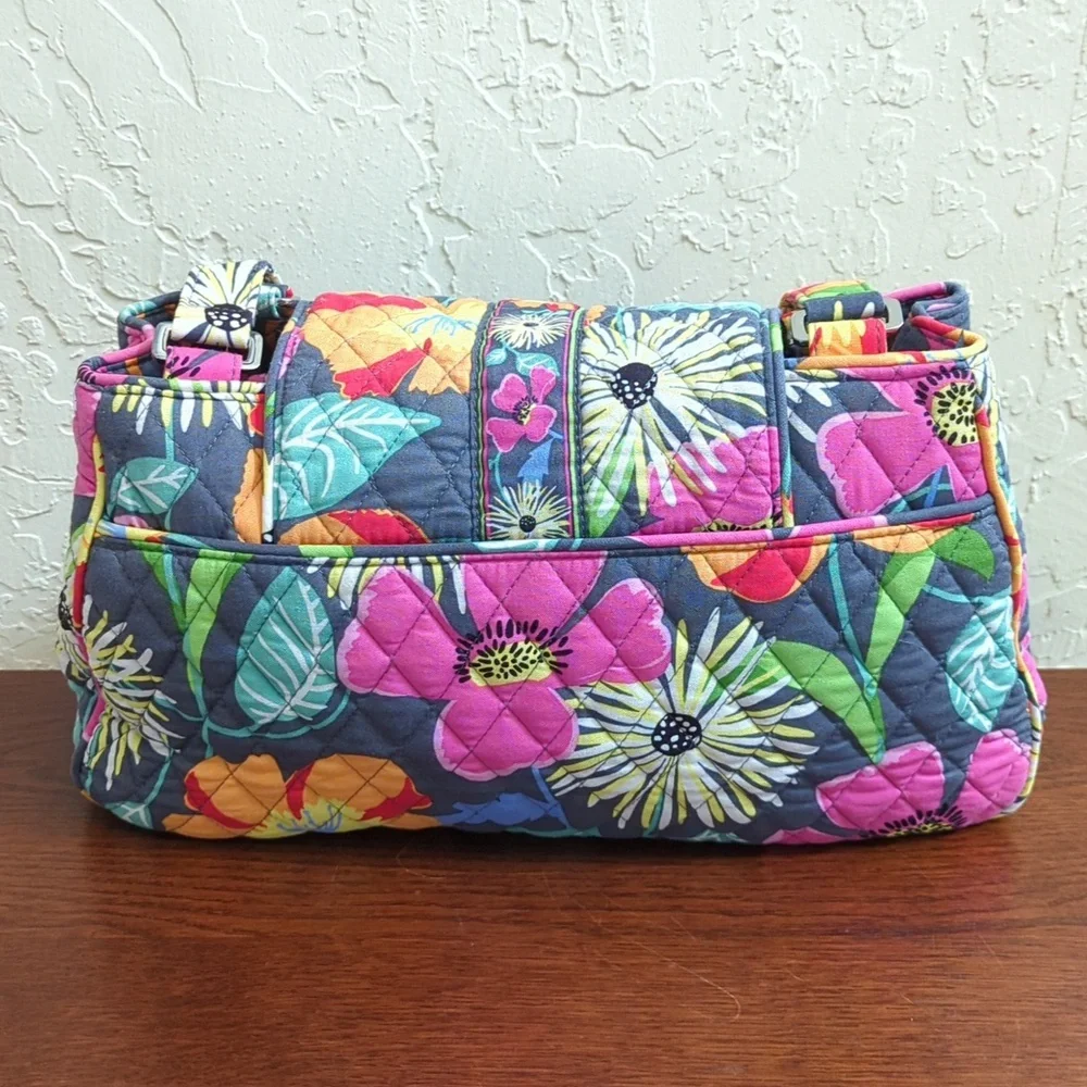 Vera Bradley Jazzy Blooms Edie Three Compartment Satchel Bag